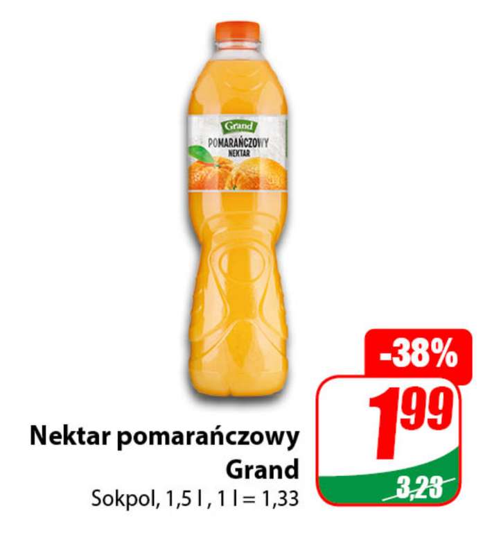 Nektar pomarańczowy Grand Sokpol 1,5L ( 1L=1,33,- ) @Dino