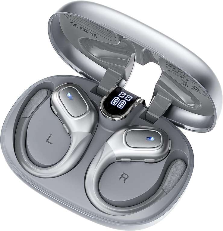 Ulfsaar BX28 - Sportowy zestaw słuchawkowy Bluetooth 5.3 z mikrofonem 2 HD, 78H z wyświetlaczem LED, redukcją szumów, wodoodporny IP7