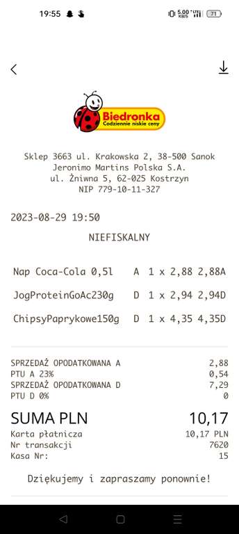 Coca-cola 0,5l w Biedronce - 2,88!