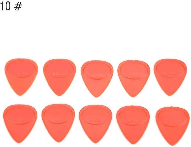 10 czerwonych kostek gitarowych do gitary akustycznej i elektrycznej (0,46 - 1 mm)