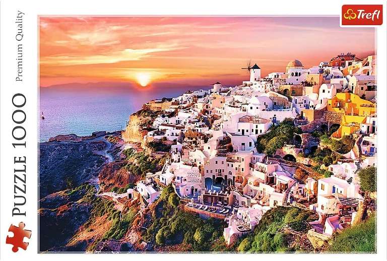 Santorini zachód słońca, Grecja trefl 1000 el. w komentarzu kilka propozyji jeszcze w dobrej cenie