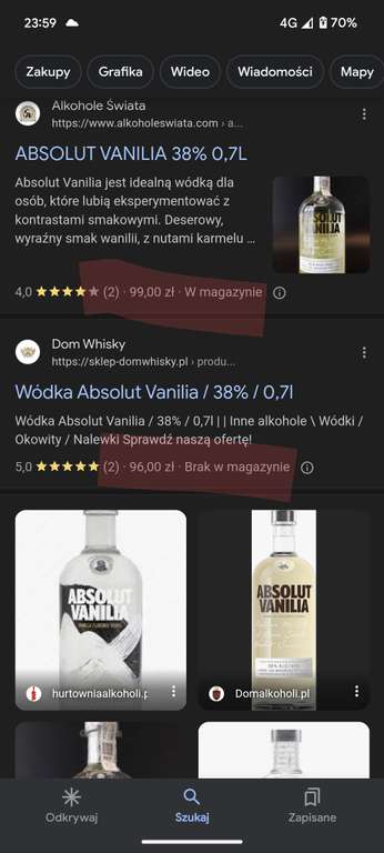 Wódka Absolut Vanilia 0.7- 38% - Biedronka