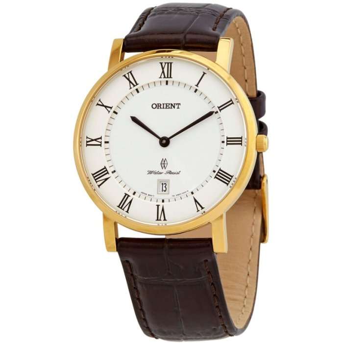 Zegarek męski Orient FGW0100GB0 szafir, 50m, 38/7mm (złoty z białą tarczą 431,1zl - 3szt)