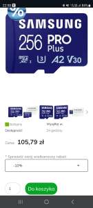 Karta pamięci Samsung microSDXC PRO Plus 256 GB + adapter SD