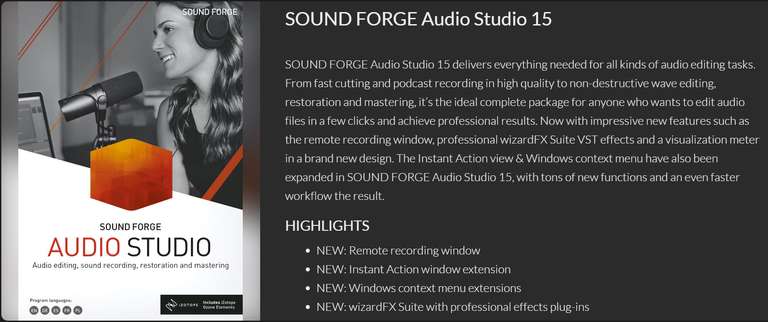 Pakiet oprogramowania audio-video MAGIX: Samplitude Pro X5, VEGAS Pro 18 Edit, MUSIC MAKER Premium 2023, SOUND FORGE Audio Studio 15