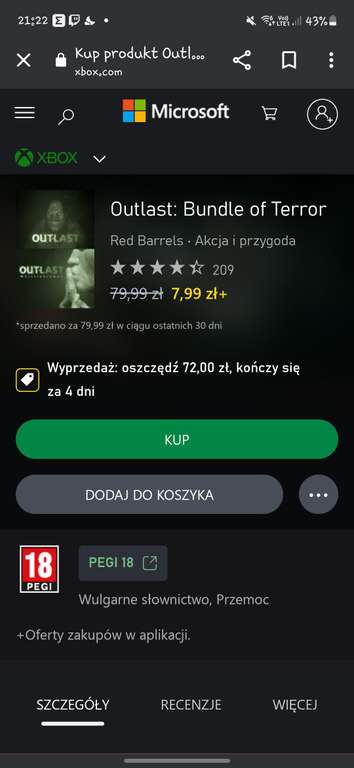 Gra Outlast: Bundle of Terror XBox One (Outlast + Whistleblower)