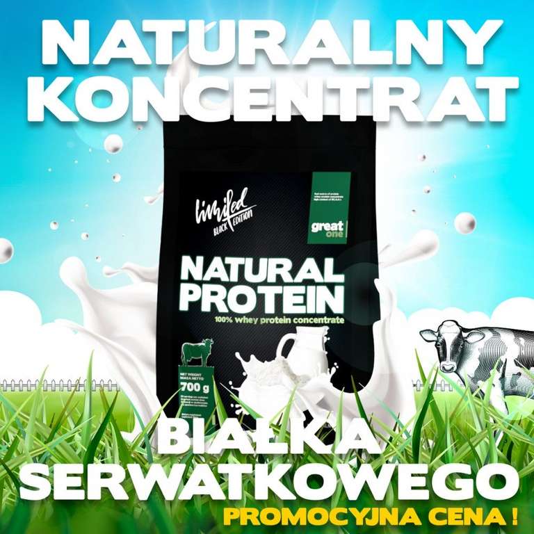 Białko WPC 2,1 kg Natural Protein 2,1 kg (Great One) smak naturalny/neutralny