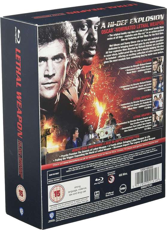 Zabójcza broń z Melem Gibsonem, filmy 1-4, język polski do wyboru, Blu-ray