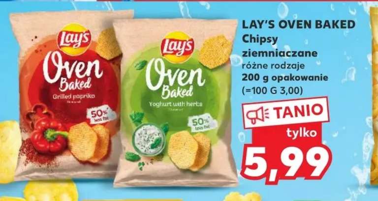 Chipsy Lays Oven Baked 200g (30zł/kg)