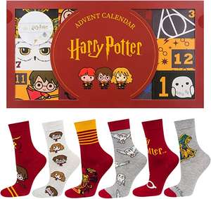 Kalendarz adwentowy SOXO Harry Potter - 6 par skarpet (Skład: 75% bawełna, 22% polaimid, 3% elastan) @ Amazon