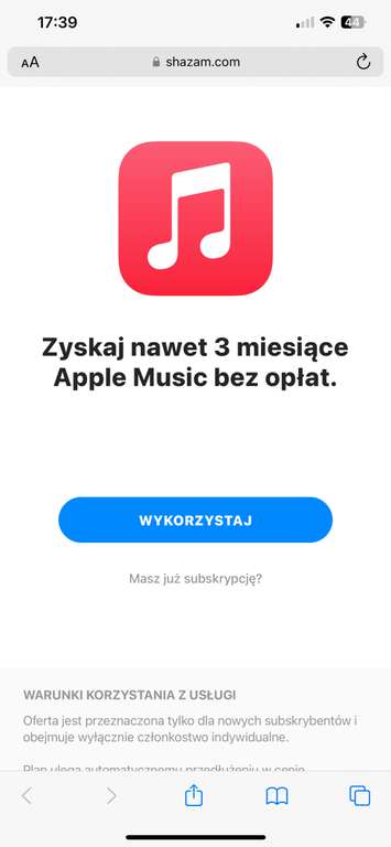 Apple Music przez Shazam 3 miesiące za darmo dla nowych, dwa dla starych użytkowników