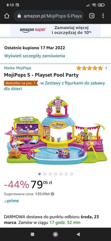 MojiPops S - Pool Party, basen, zestaw z figurkami, Amazon