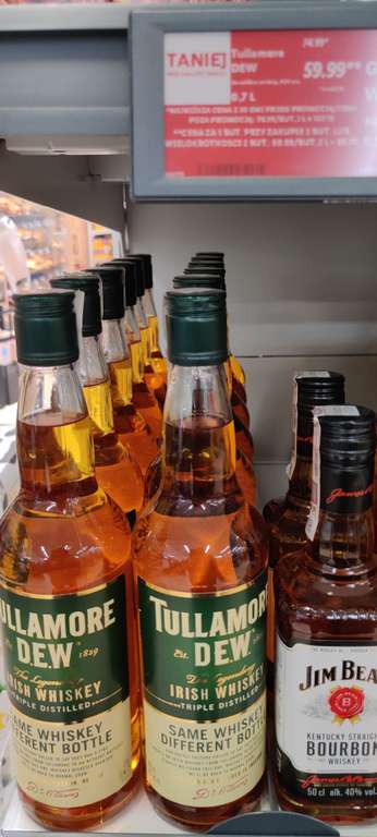 Irlandzka whiskey Tullamore Dew 0,7L ( w innej butelce ). LIDL