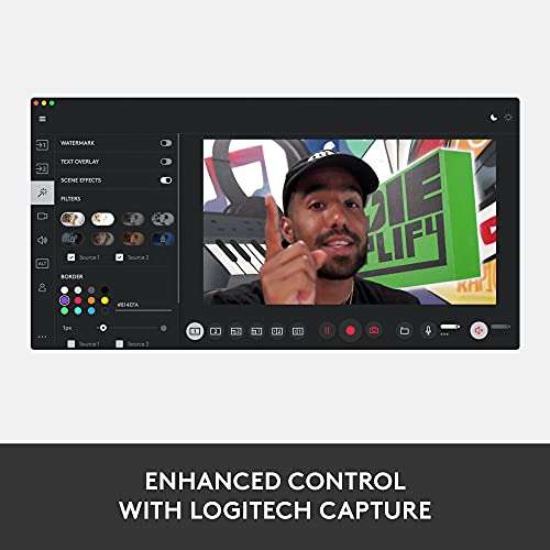 Logitech StreamCam — kamera internetowa 1080p HD 60 kl./s, złącze USB-C, śledzenie twarzy, autofokus | Amazon | 61,49£