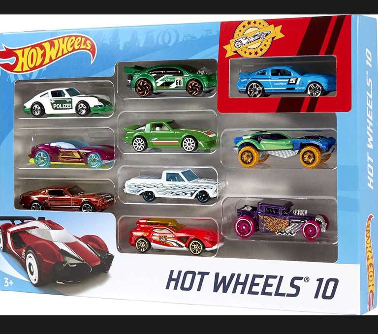 Hot Wheels Die-Cast Samochodziki, Wielokolorowy, 10 sztuk, 54886 Prime day