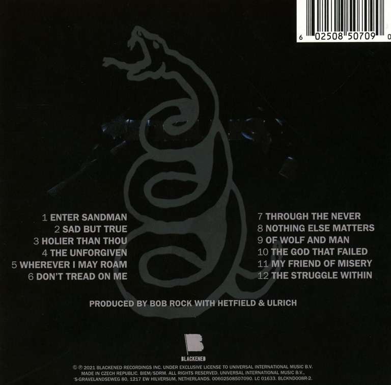 METALLICA - METALLICA CD - Black Album