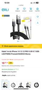 Kabel 1m do iPhone USB-LIGHTNING Baseus