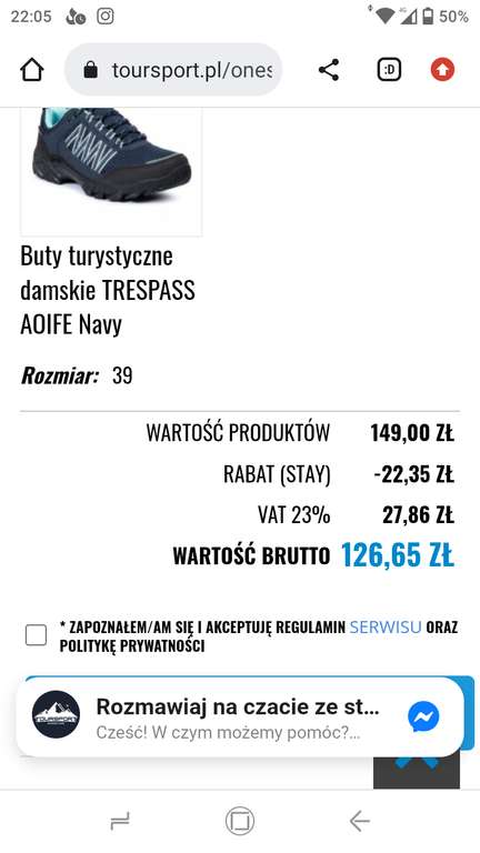 Buty turystyczne damskie TRESPASS AOIFE Navy outdoor r. 36 do 40