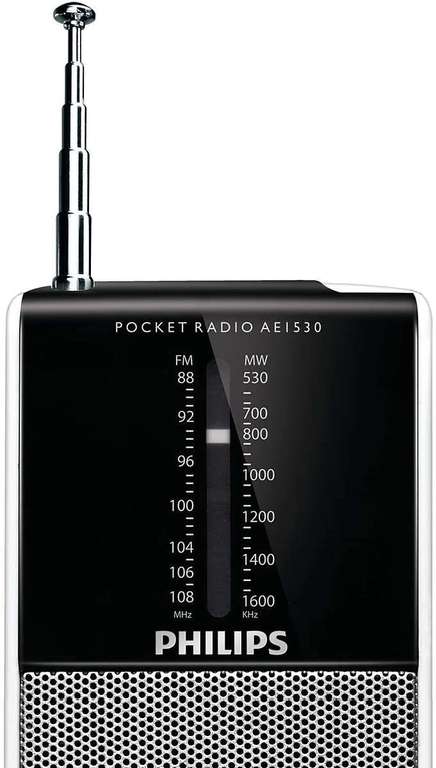 Philips AE1530 przenośne radio (z analogowym tunerem UKW/MW, przyłączem słuchawkowym, zasilaniem bateryjnym, wbudowanym głośnikiem)