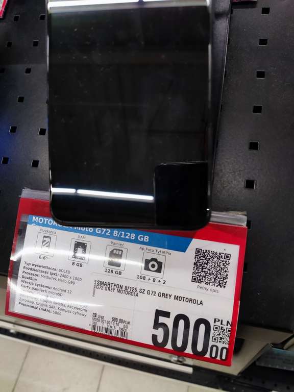 Smartfon Motorola G72 8/128GB +kupon na 30zł + starter PLAY