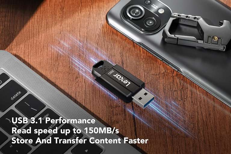 Pendrive Lexar JumpDrive S80 64 GB USB 3.1, Pendrive zapis/odczyt 60/150 MB/s z 256 bitowym szyfrowaniem AES - Darmowa Prime