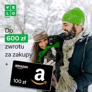 700 zł bonusu - 600zł za założenie i korzystanie z VeloKonta (cashback) + 100zł na karcie Amazon @ PepperBonus + VeloBank