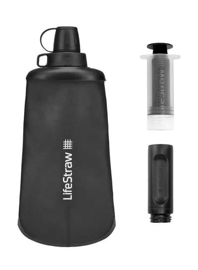 LifeStraw Peak Squeeze, Filtr do wody z miękką butelką 650ml, Dark Gray