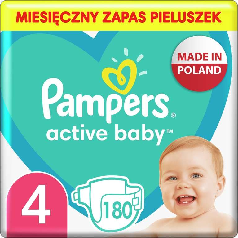Pieluszki Pampers Active Baby rozmiar 4 9-14 kg 180 szt.