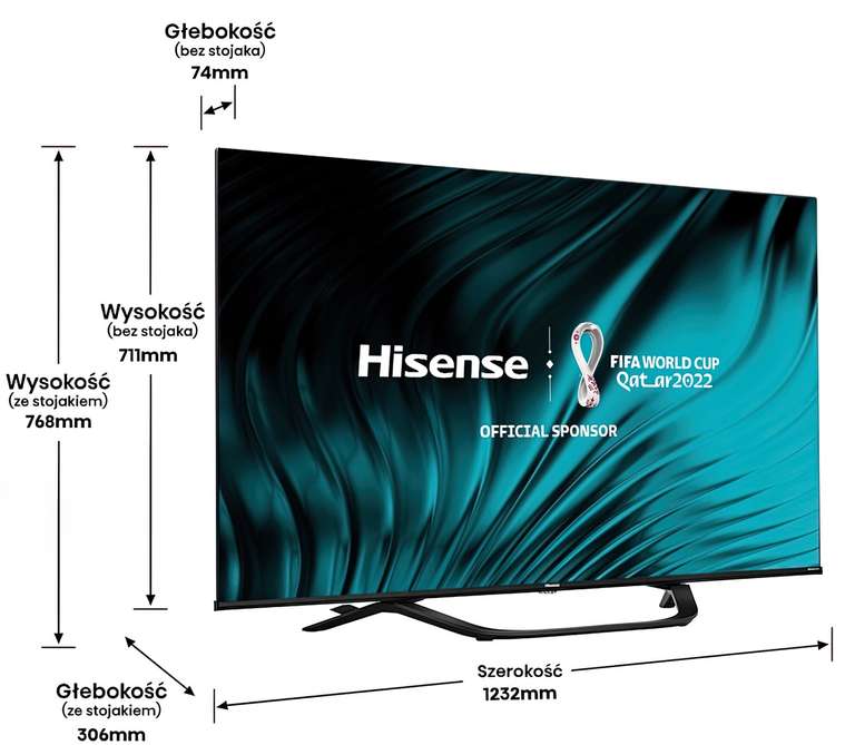 Telewizor HISENSE 55A63H 55'' LED 4K Dolby Vision, DirectLed, IPS, 300cd, IL 20ms