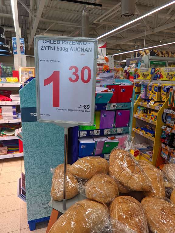 Chleb pszenno żytni 500g @Auchan Gliwice ul. Szafirowa