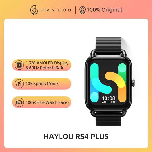 Smartwatch HAYLOU RS4 Plus (1.78'' AMOLED, 105 sportów, 10 dni baterii) | Wysyłka z CN | $33.75 @ Aliexpress