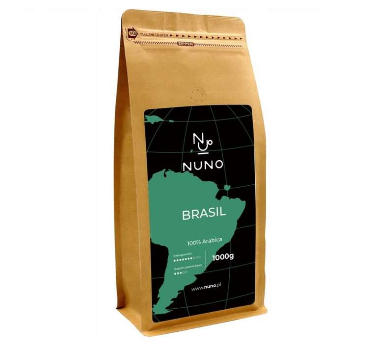 Kawa ziarnista Nuno Brazylia - 100% Arabica, świeżo palona - 1kg