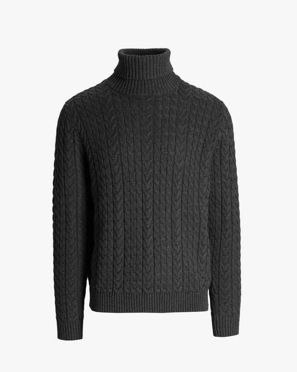 Bytom - gruby sweter z golfem w kolorze dark grey, pełna rozmiarówka