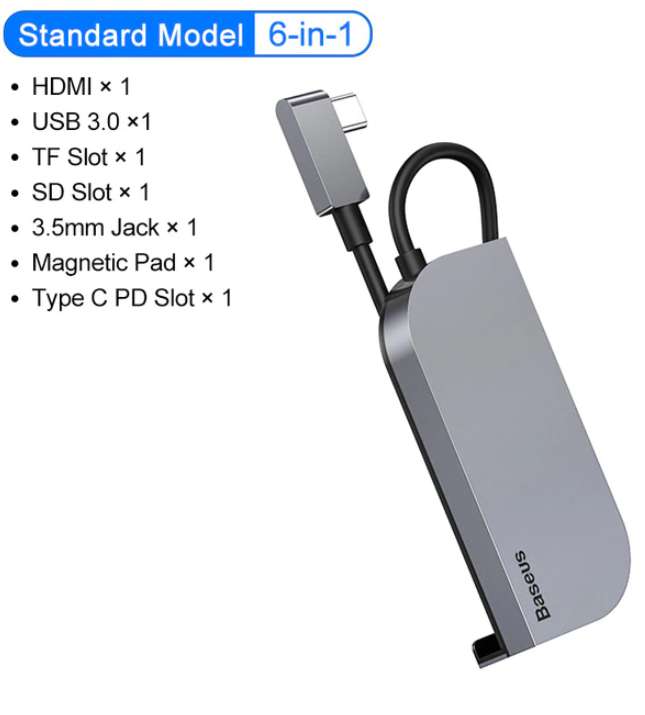 Adapter Baseus USB C HUB typ C 6w1 $32.83