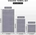 Utopia Towels - Zestaw 8 chłonnych ręczników z wiskozy, w paski, bawełna, wysoko absorbujące ręczniki, 3 różne rozmiary