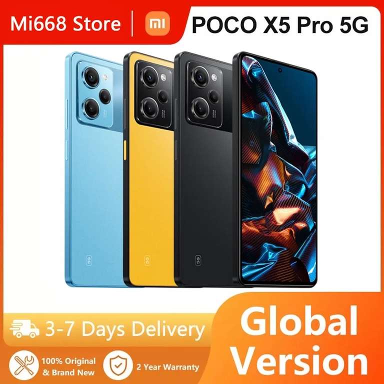 Smartfon Xiaomi POCO X5 Pro Global 6/128 | 260$ [wysyłka z Niemiec] | Czarny,Niebieski,Żolty | Wersja 8/256 290$ - 1180zł | Czarny , Żólty
