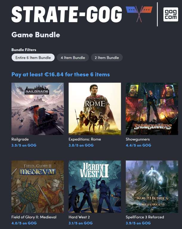 Humble Bundle Strate-GOG - pakiet 6 gier strategicznych @GOG - 16,84€