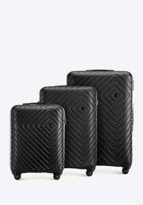 Wittchen Zestaw walizek z ABS-u z geometrycznym tłoczeniem czarny