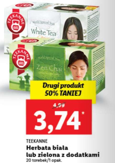 Herbata biała lub zielona z dodatkami TEEKANNE, cena przy zakupie 2 opakowań