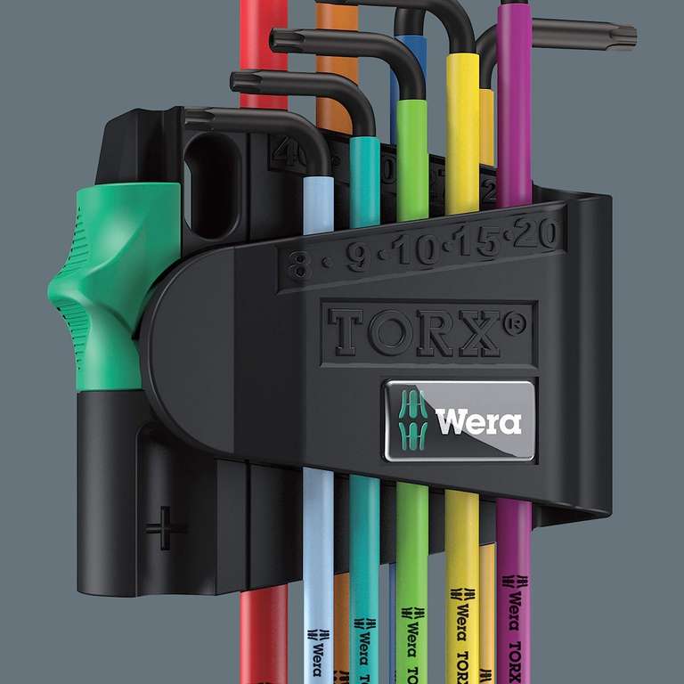 Wera Zestaw kluczy trzpieniowych TORX BO Multicolour BlackLaser z magnetyzerem 967 SPKL/9 05073599001