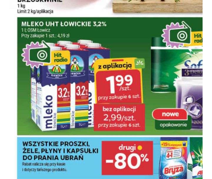 Mleko UHT łowickie 3,2% OSM łowicz stokrotka market supermarket optima
