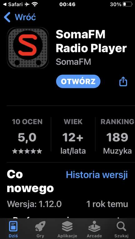 [sklep z aplikacjami Apple] Odtwarzacz radiowy SomaFM (iOS) ZA DARMO 8,99 €