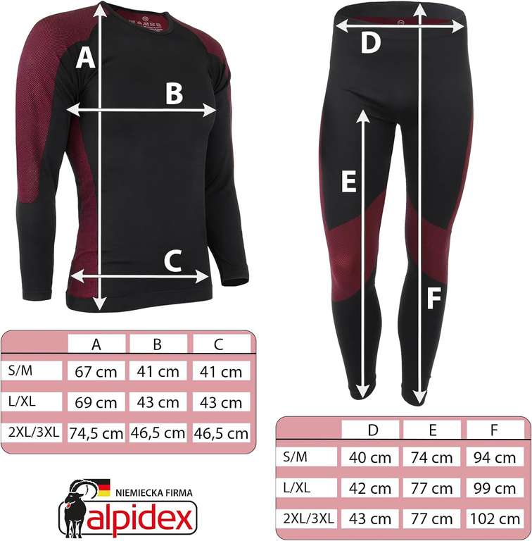 ALPIDEX Bielizna termoaktywna (koszulka + spodnie)