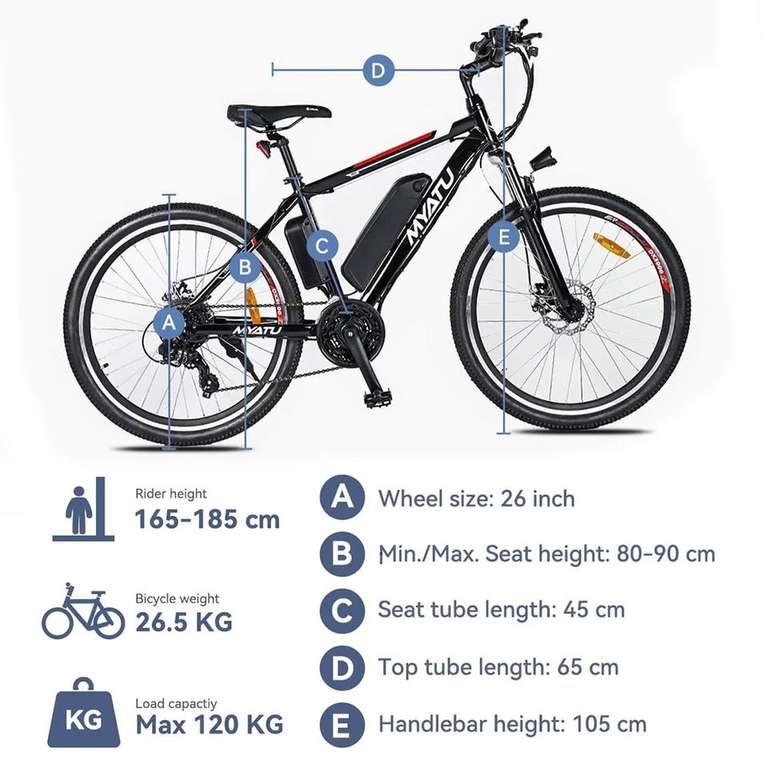 Rower elektryczny Myatu M0126 $494.41