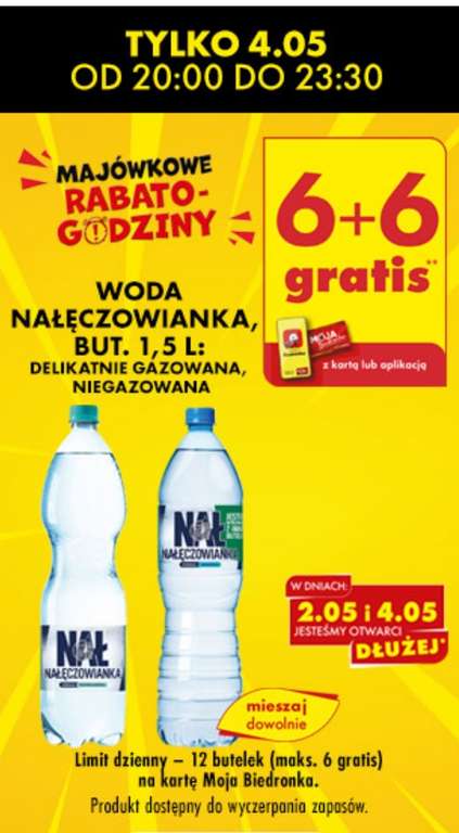 Woda Nałęczowianka - 6+6 gratis - Biedronka