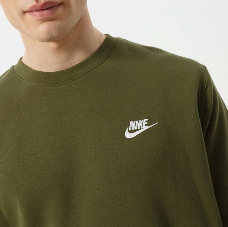 Bluza męska Nike Club Fleece • kolor: khaki • 5 rozmiarów: S do XXL