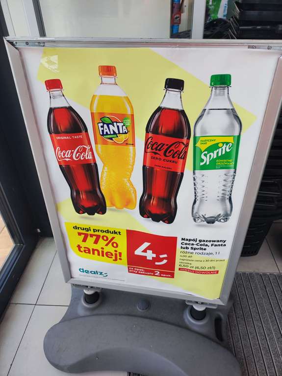 Dealz coca-cola sprite Fanta 4 zł/l przy 2szt.