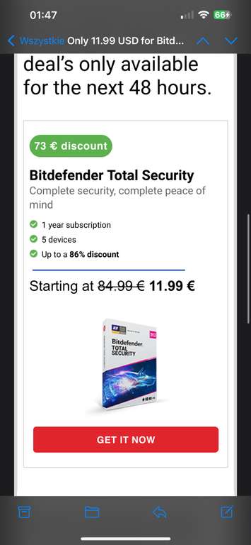 Bitdefender Total Security 5urz/1rok
