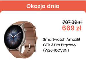 Smartwatch Amazfit GTR 3 Pro Brązowy (W2040OV3N)