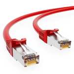 HB-Digital kabel sieciowy, 10 x 0,5 m, kabel LAN CAT.6, do 1 Gbit/s, wtyk RJ45, wielokolorowy, miedziany, profesjonalny S/FTP